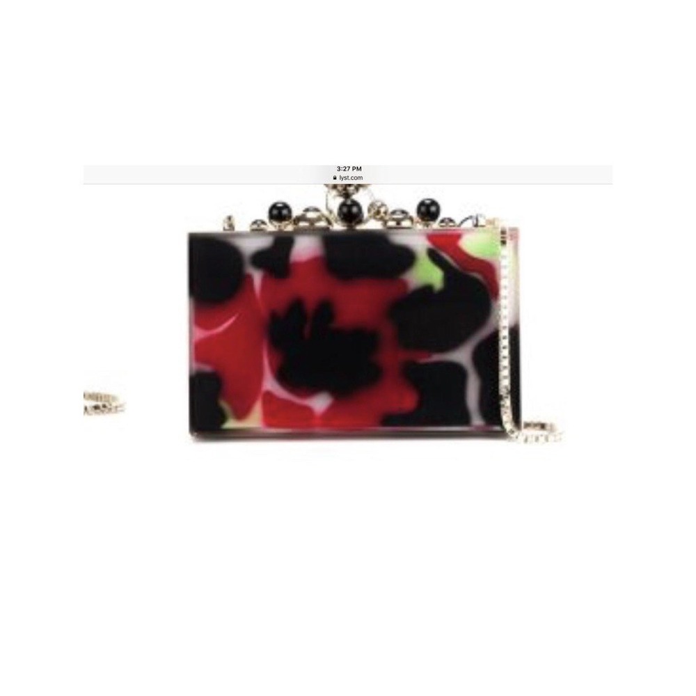 Elie Saab Multicolored Flower Print Acrylic Box Clutch Bag‎ $2198